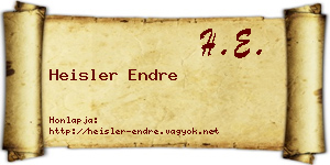 Heisler Endre névjegykártya